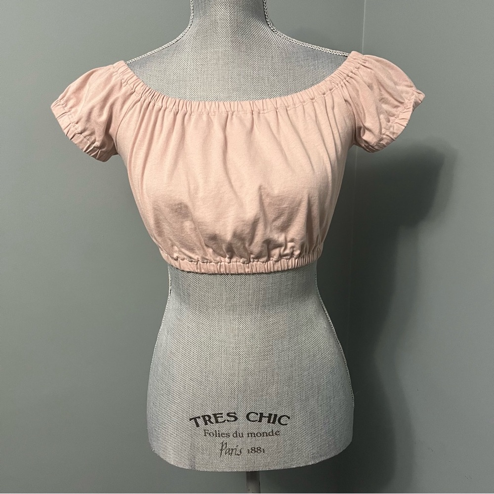 WILFRED Adelisa rose pink Crop top on or off shoulder women’s size small